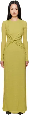 Nanushka Rozal Draped Long-sleeved Maxi Dress In Grn Pistachio