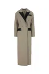 Nanushka Twill Ferris Coat Lapels Double-breasted Design Pockets Length In Grey