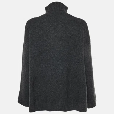 Pre-owned Nanushka Grey Wool Blend Zed Oversize Sweater L In Gray
