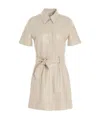 Nanushka Taupe Halli Shirt Vegan Leather Dress In Nude