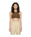 Nanushka Halterneck Fine-knit Bralette In Brown
