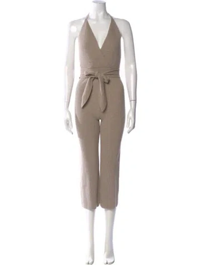 Pre-owned Nanushka Halterneck Jumpsuit In Neutral