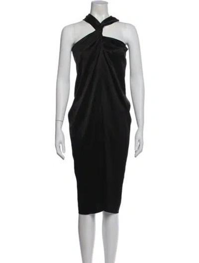 Pre-owned Nanushka Halterneck Knee-length Dress In Black
