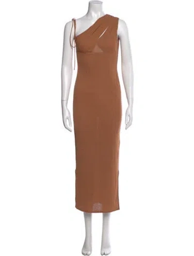 Pre-owned Nanushka Halterneck Long Dress In Brown