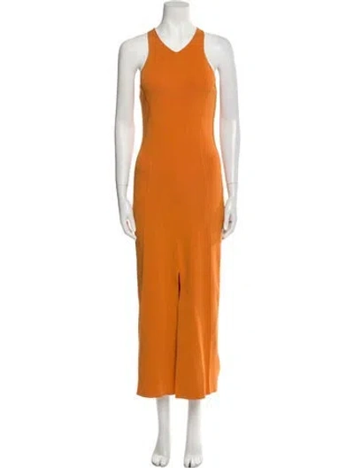 Pre-owned Nanushka Halterneck Long Dress In Orange