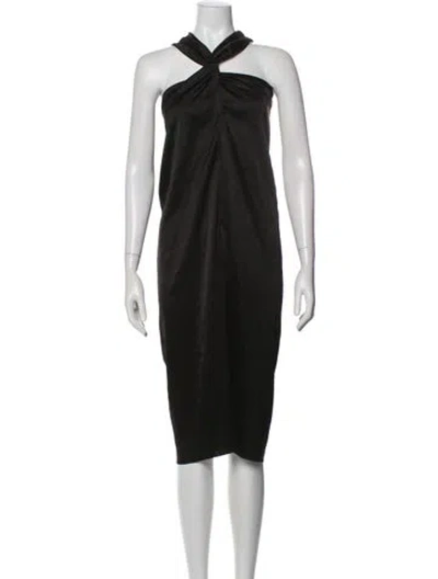 Pre-owned Nanushka Halterneck Midi Length Dress In Black