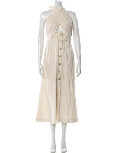 Pre-owned Nanushka Halterneck Midi Length Dress In Neutral
