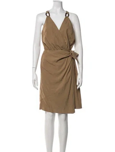 Pre-owned Nanushka Halterneck Mini Dress In Neutrals