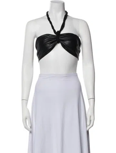 Pre-owned Nanushka Halterneck Sleeveless Crop Top In Black