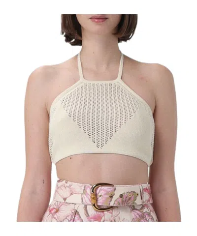 Nanushka Hanging Neck Vest In Yellow Cream