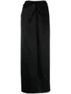 Nanushka Heida Satin Wrap Maxi Skirt In Black