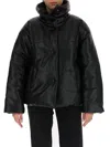 Nanushka Hide High-neck Puffer Jacket In Black