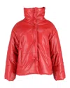 Nanushka Hide Puffer Jacket In Red Okobor Synthetic Leather In Red
