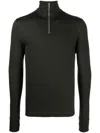 Nanushka High-neck Wool Top In Green