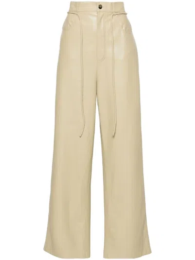 Nanushka High-waist Palazzo Trousers In Neutrals