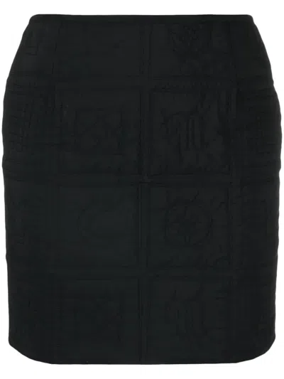 Nanushka High-waist Quilted Miniskirt In Black