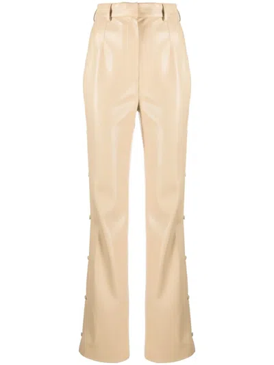 Nanushka High-waist Straight Trousers In Neutrals