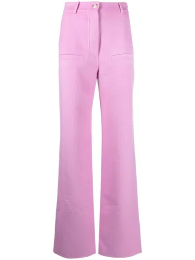 Nanushka Ausgestellte High-waist-hose In Pink