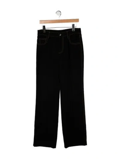 Pre-owned Nanushka High-rise Wide Leg Jeans In Black