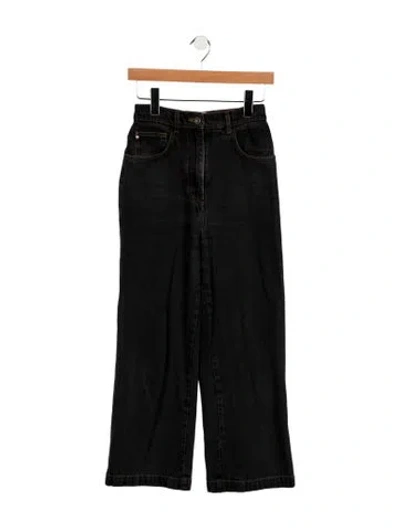 Pre-owned Nanushka High-rise Wide Leg Jeans In Black