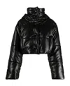 Nanushka Black Aveline Vegan Leather Puffer Jacket In Black