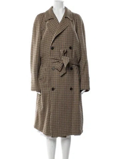 Pre-owned Nanushka Houndstooth Print Coat In Neutrals