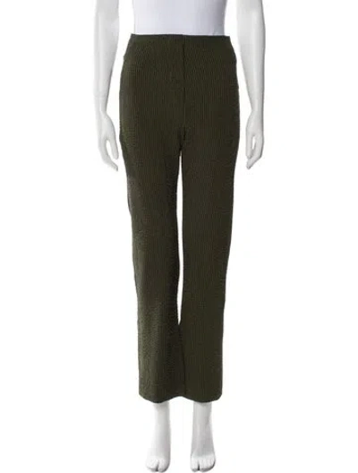 Pre-owned Nanushka Houndstooth Print Straight Leg Pants In Green