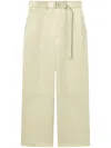 Nanushka Husna Belted Satin Pants In Green