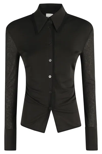 Nanushka Idana Shirt In Black