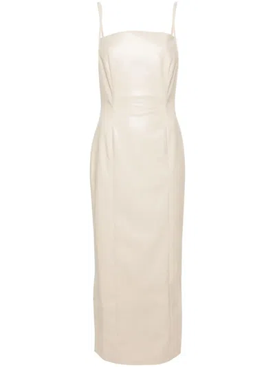 Nanushka Ilara Slip Midi Dress In Neutrals