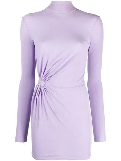 Nanushka Isano Knot-embellished Minidress In Purple