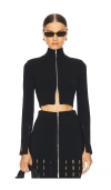 Nanushka Izan Fringed Knitted Top In Black