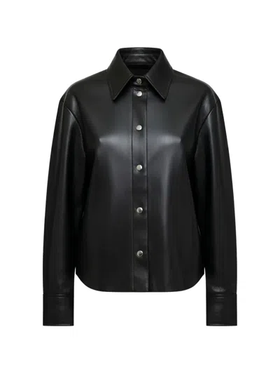 Nanushka Izna Press-stud Shirt In Black