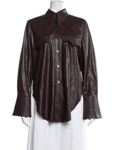 Pre-owned Nanushka Jacket In Burgundy
