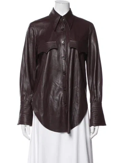 Pre-owned Nanushka Jacket In Burgundy