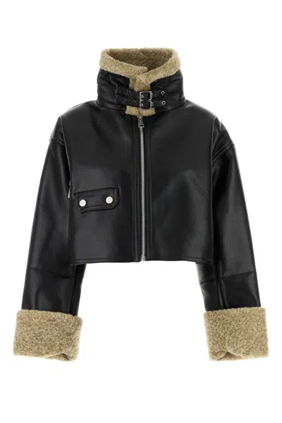 レザージャケット・コート nanushka Black synthetic leather Jemma jacket Nanushka Black Synthetic Leather Jemma Jacket | ModeSens