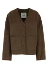 Nanushka Chocolate Wool Blend Oversize Dodie Cardigan In Brown