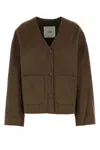 Nanushka Chocolate Wool Blend Oversize Dodie Cardigan In Brown
