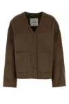 Nanushka Chocolate Wool Blend Oversize Dodie Cardigan In Brown