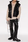 Nanushka Padded Turtleneck Vest With Glossy Finish In Black