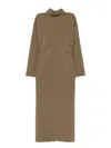 Nanushka Jamson Draped Turtleneck Midi Dress In Brown