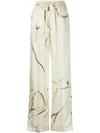 Nanushka Drawstring Wide-leg Trousers In Green