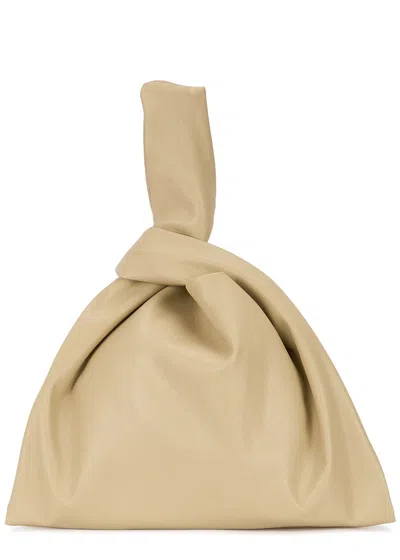 Nanushka Jen Sand Faux Leather Top Handle Bag In Neutral