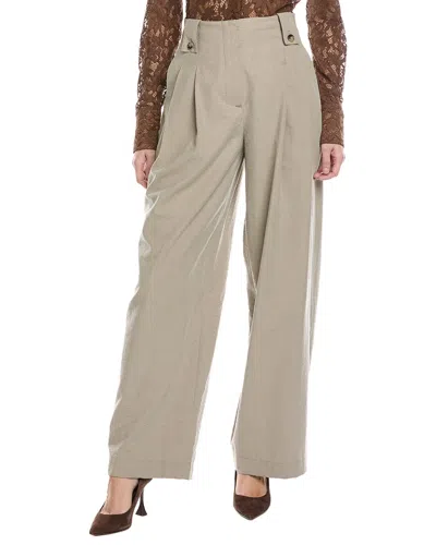 Nanushka Jenci Wide Leg Silk-blend Trouser In Neutral