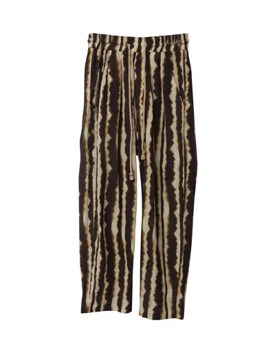 Nanushka Jiro Printed Pants In Brown Cotton