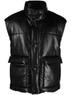 Nanushka Padded Turtleneck Vest With Glossy Finish In Black