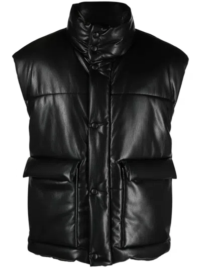 NANUSHKA JOVAN FAUX-LEATHER QUILTED GILET
