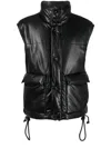 Nanushka Padded Turtleneck Vest With Glossy Finish In Black