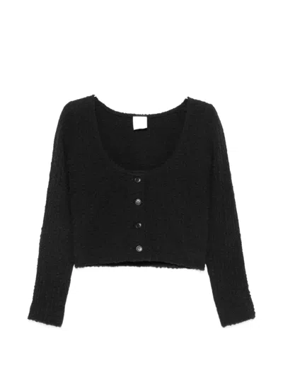 Nanushka Jylan Cropped Textured Top In Black