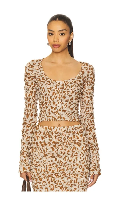 Nanushka Jylan Top In Brown
